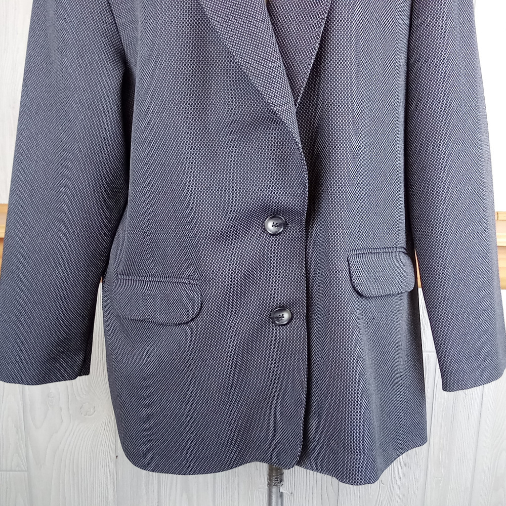Alfred Dunner Vintage Gray Dotted / Checked Blazer - Picture 3 of 9